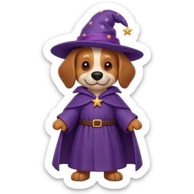 Dog wizard sticker