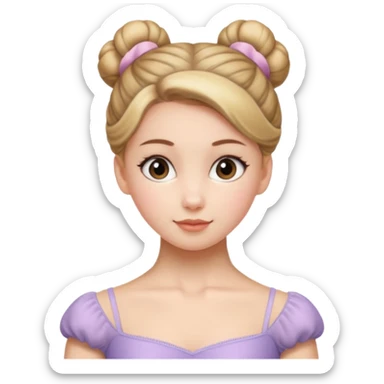 ballet bun  hair princes  sticker