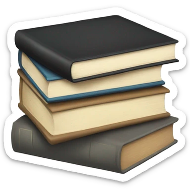 neutral stack of books sticker