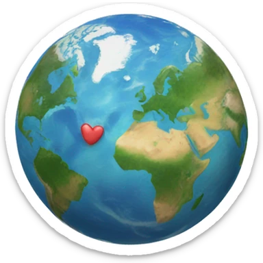 Earth with hearts  sticker