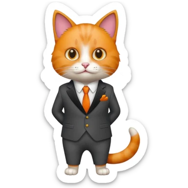 Cat with clothes on sticker