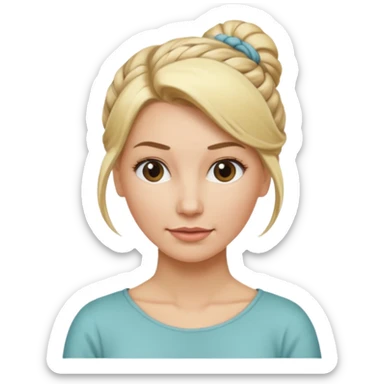 femme 35 ans blonde cheveux attachés sticker