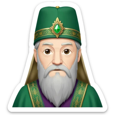 albus dumbledore from harry potter with green turkish fez hat and decorative motifs, without gem sticker