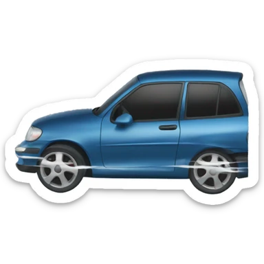 a car with a blue squeal sticker