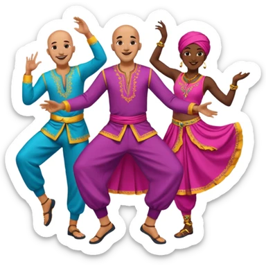 Bald moroccan man with dancers sticker