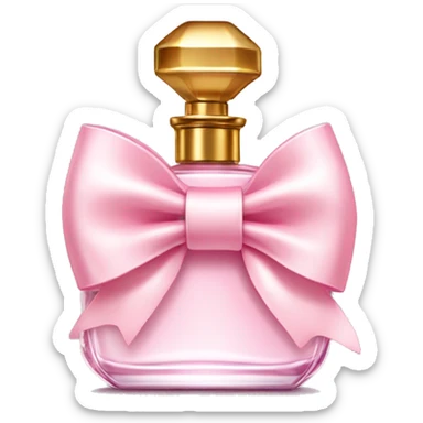 Light pink bow on a perfume bottle sticker