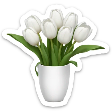 White tulips  sticker