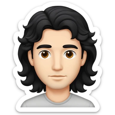 male black hair wave hair sticker