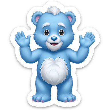 blue care bear yeti sticker