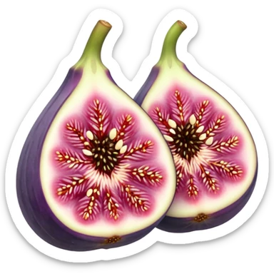 Please create a emoji of a single half of a fig with the internal seeds sticker