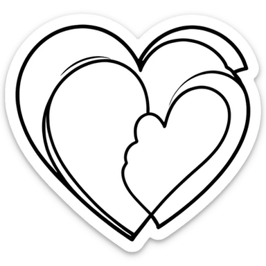 2 hearts cute sticker