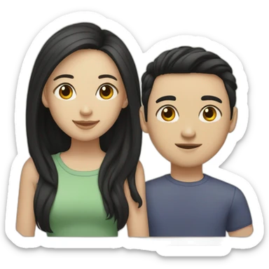 a picture of me and my girlfriend (we are both light skinned chinese, black hair) sticker