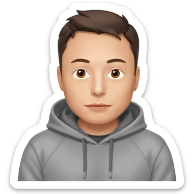 a portrait of elon musk, wear hoodie  sticker