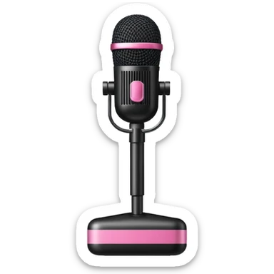 stage microphone with pink strip on bottom sticker