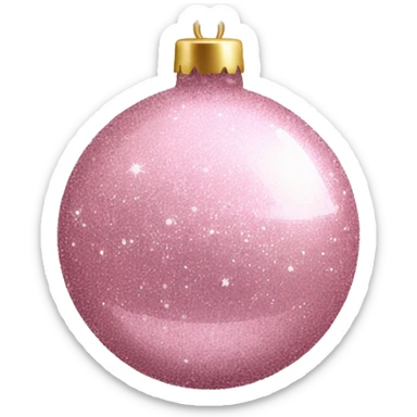 Light Pink glitter Christmas bauble sticker