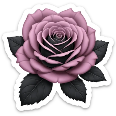 pastel black rose sticker