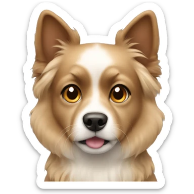 Shitz su dog that has light brown, dark brown, some white, and black colors sticker