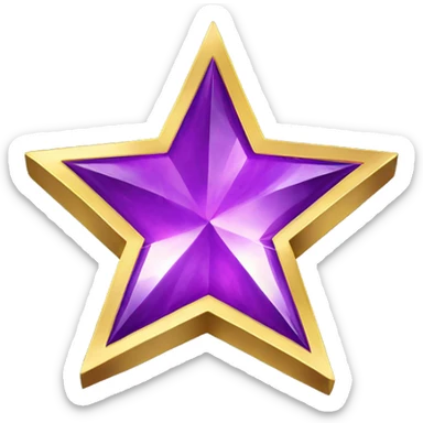 purple diamond star with gld margins sticker