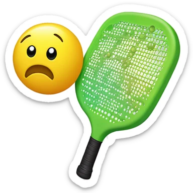 Pickleball paddle with a pickleball sticker