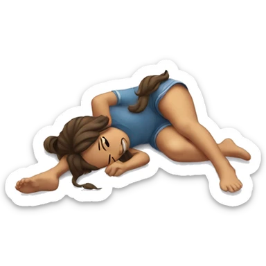 Girl laying on her stomach kicking her feet sticker
