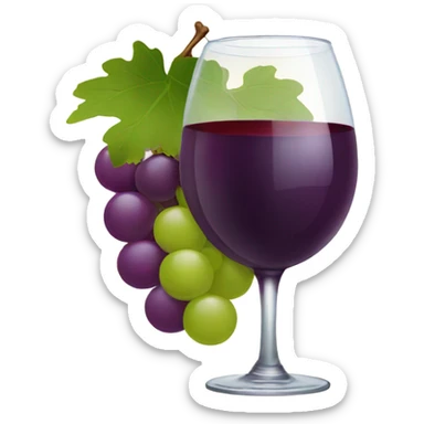Wine with grapes sticker