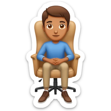 Person sitting in chair w sticker
