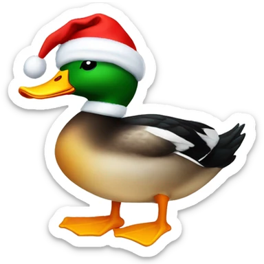 Aesthetic duck for Christmas sticker