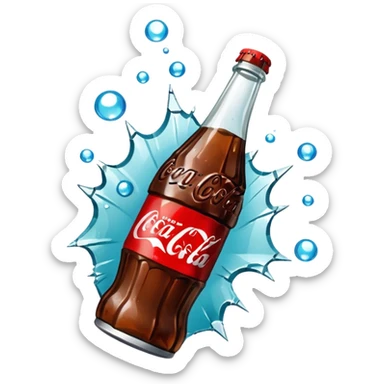 shattered bottle of coca cola sticker