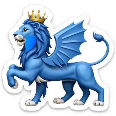 Lion rampant emoji like chelsea football team with blue and white without crest just lion rampant sticker