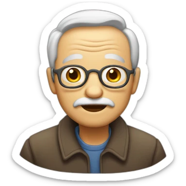 old man telling a story sticker