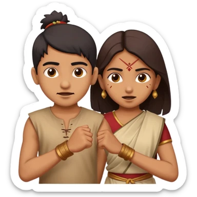 brother and sister fighting indian culture naughty  sticker