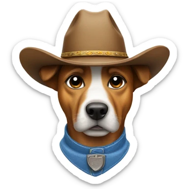 Dog with a cowboy hat sticker
