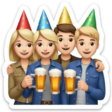 young people drinking  sticker