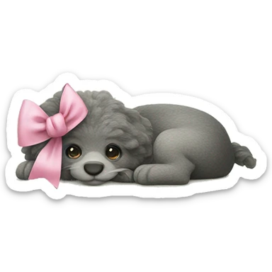 cute animal with pink bow sticker
