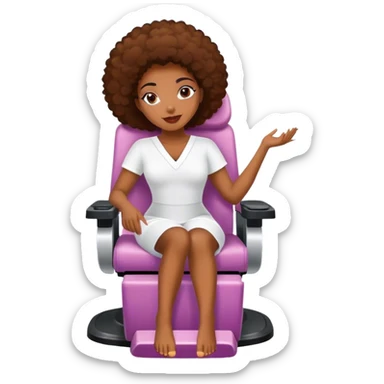 African American woman sitting in pedicure chair sticker