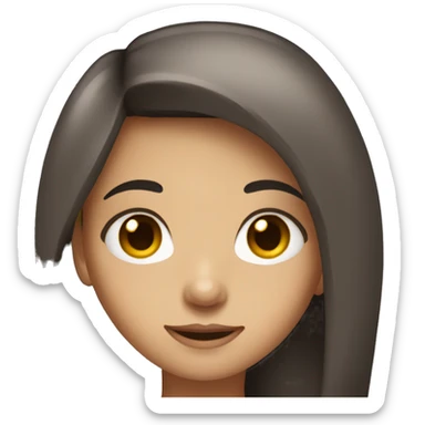 girl with long dark hair and brown eye sticker