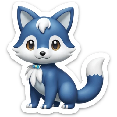 Buizel-Oshawott-Meowstic-Fakémon-hybrid-creature (full body)  sticker