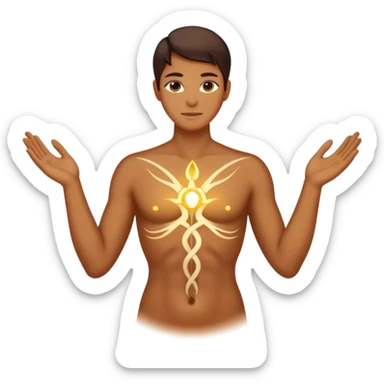  A minimal emoji-style illustration representing "KAR" (action and process).
A glowing human silhouette in motion, hands shaping energy,
symbolizing effort, discipline, and creation in progress.
No face details, no realism.
Sacred energy lines flowing through the body,



 sticker