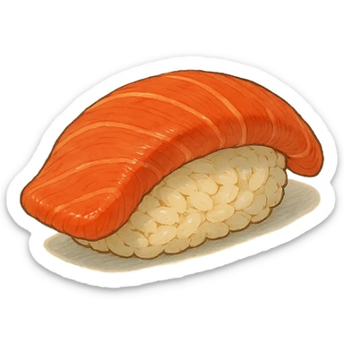 nigiri sushi in ghibli style sticker