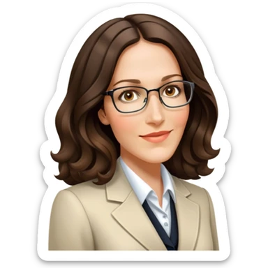 Brunette with medium wavy hair in professional attire sticker
