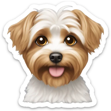 Light brown and white yorkie poo sticker