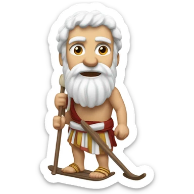 Socrates on skis sticker