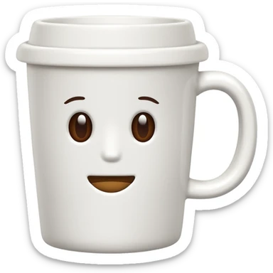 restrained white coffee cup, classic design, minimalism, no emojis or faces sticker
