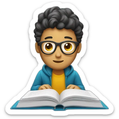 persona escribiendo en un libro sticker