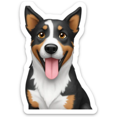 Black Australian cattle dog mix who is really excited you came home sticker