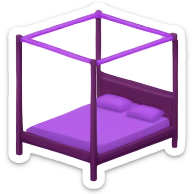 pink and purple 70’s style canopy bed sticker