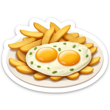huevos fritos con patatas fritas  sticker