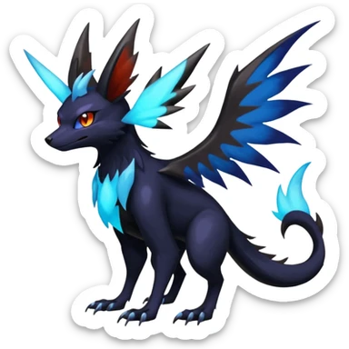 Spooky Nargacuga-Umbreon-Noibat-Noivern-Silvally-Pokémon-Fakémon-fusion (full body) sticker