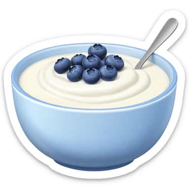 create a bowl with iogurt and berries emoji ios style only blueberries and no soup sticker