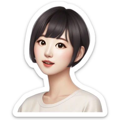 KPOP music group Aespa member Kim Min-jeong in short hair sticker